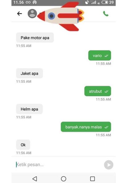 10 Chat cuek penumpang dan driver ojek online, bikin emosi