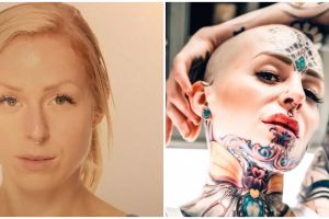 10 Potret transformasi Cigno, wanita penuhi tubuhnya dengan tato