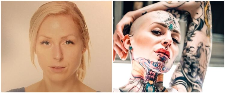 10 Potret Transformasi Cigno Wanita Penuhi Tubuhnya Dengan Tato