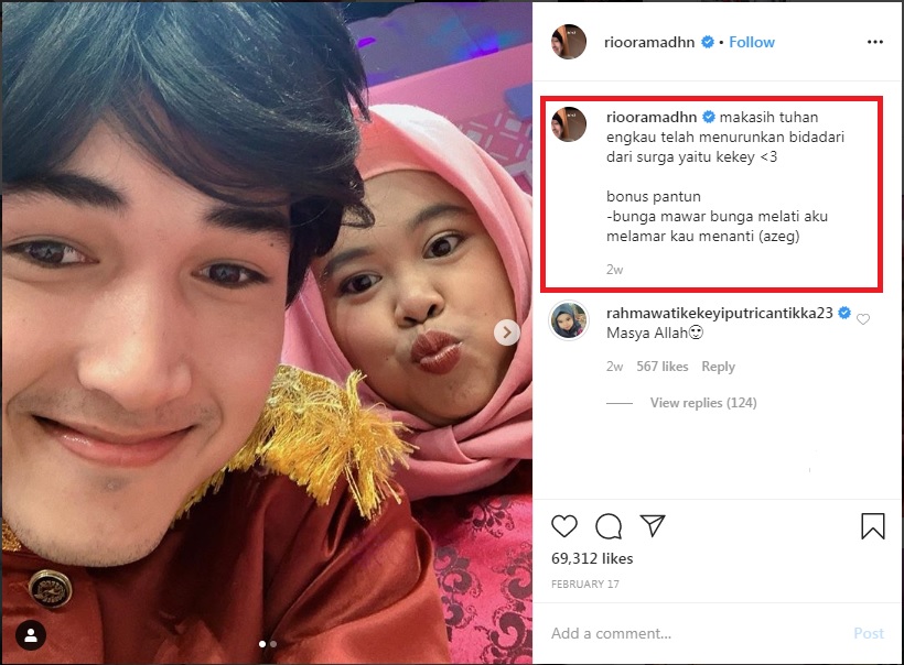 5 Ungkapan cinta Rio Ramadhan untuk Kekeyi, sweet abis