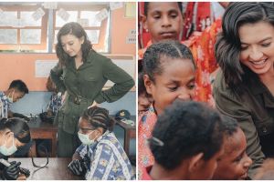 Tetap cantik natural, ini 7 potret Raline Shah mengajar di Papua
