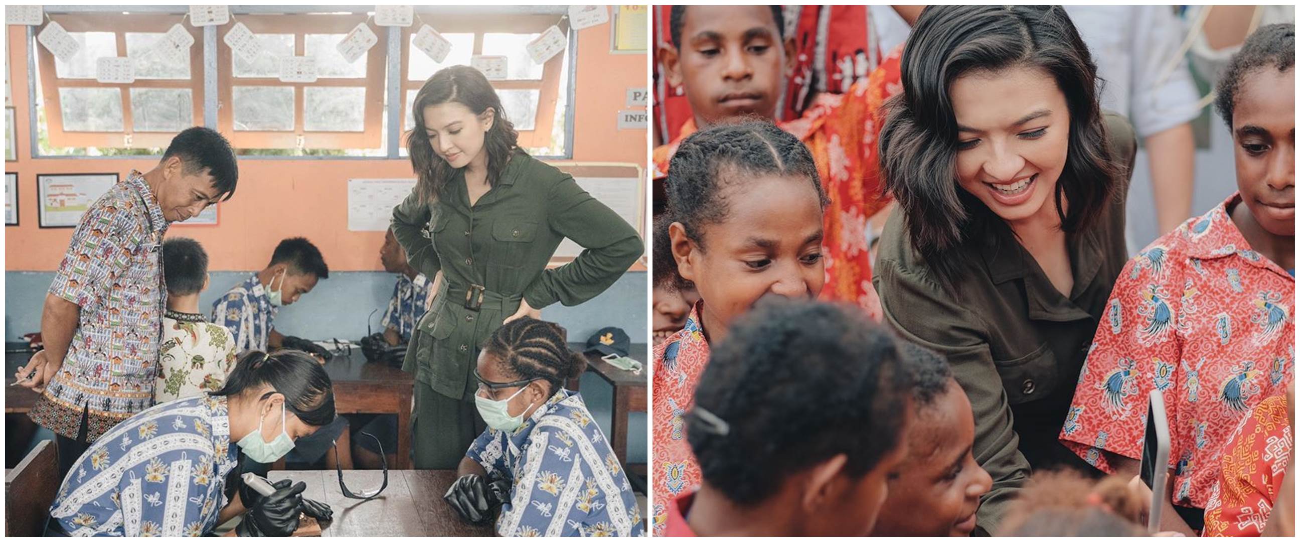 Tetap cantik natural, ini 7 potret Raline Shah mengajar di Papua