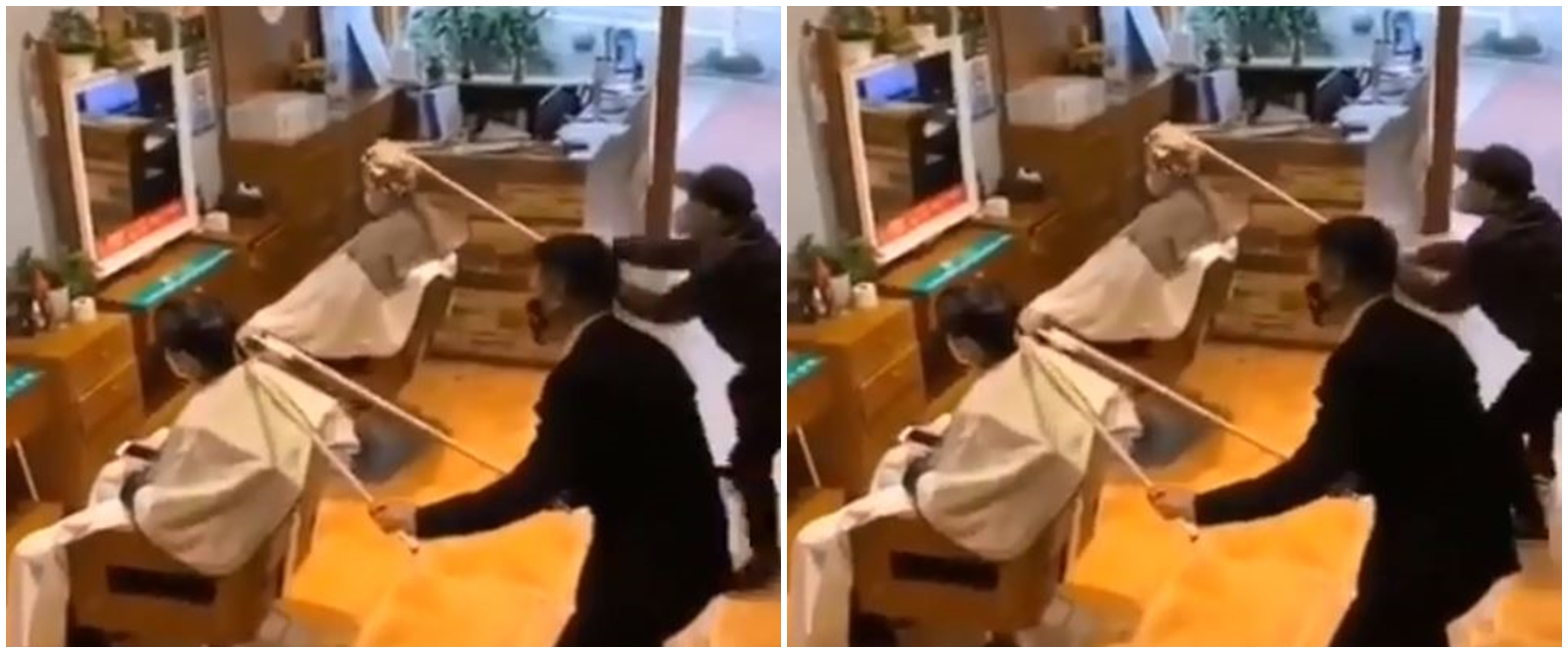 Cara unik tukang cukur rambut di China hindari virus Corona