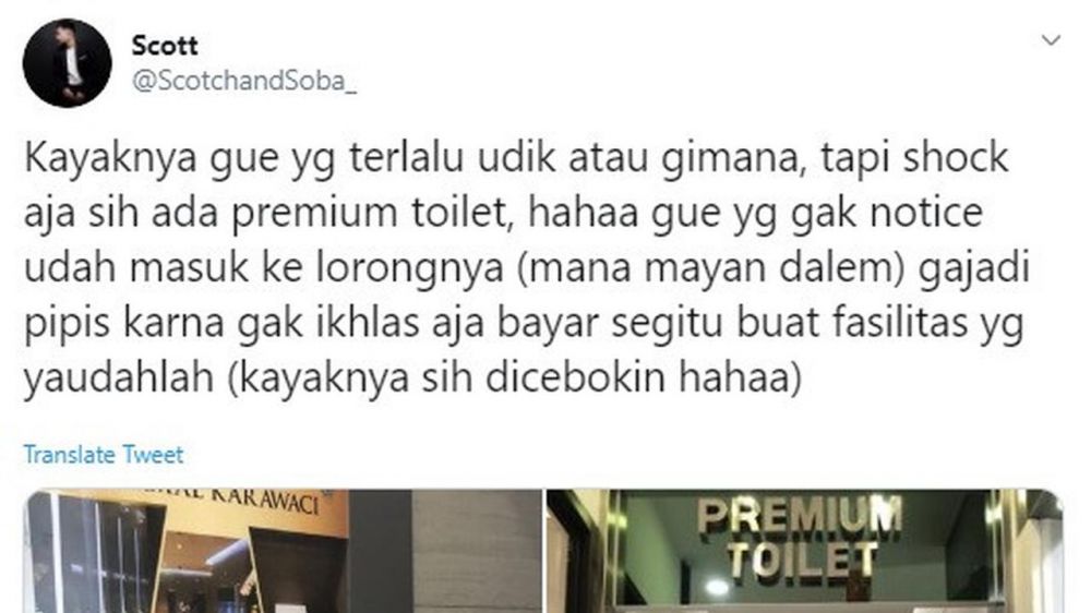 Viral toilet mewah di mal tarifnya Rp 7.500, jadi sorotan warganet