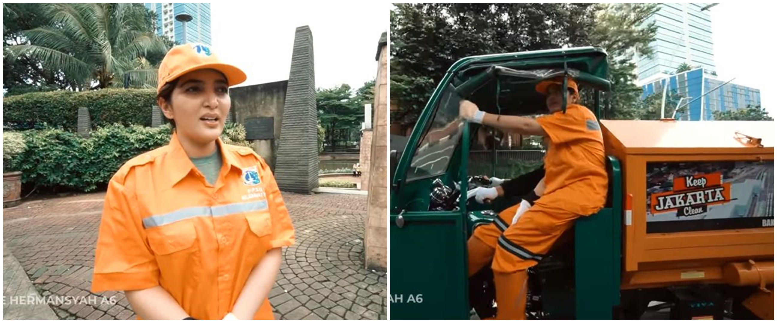 10 Potret Ashanty jadi pasukan orange nyapu jalan, bikin salut