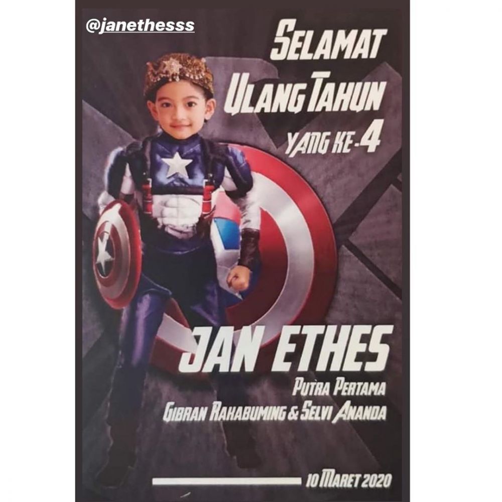 9 Momen ulang tahun Jan Ethes ke-4, bertema Captain America