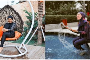 Potret 5 seleb dengan baju renang muslimah, tetap sporty