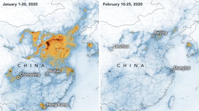 Potret sesudah dan sebelum lockdown di China & Italia, turunkan polusi
