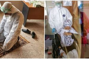 Saat lelah urusi pasien Corona, petugas kesehatan tak lupa ibadah