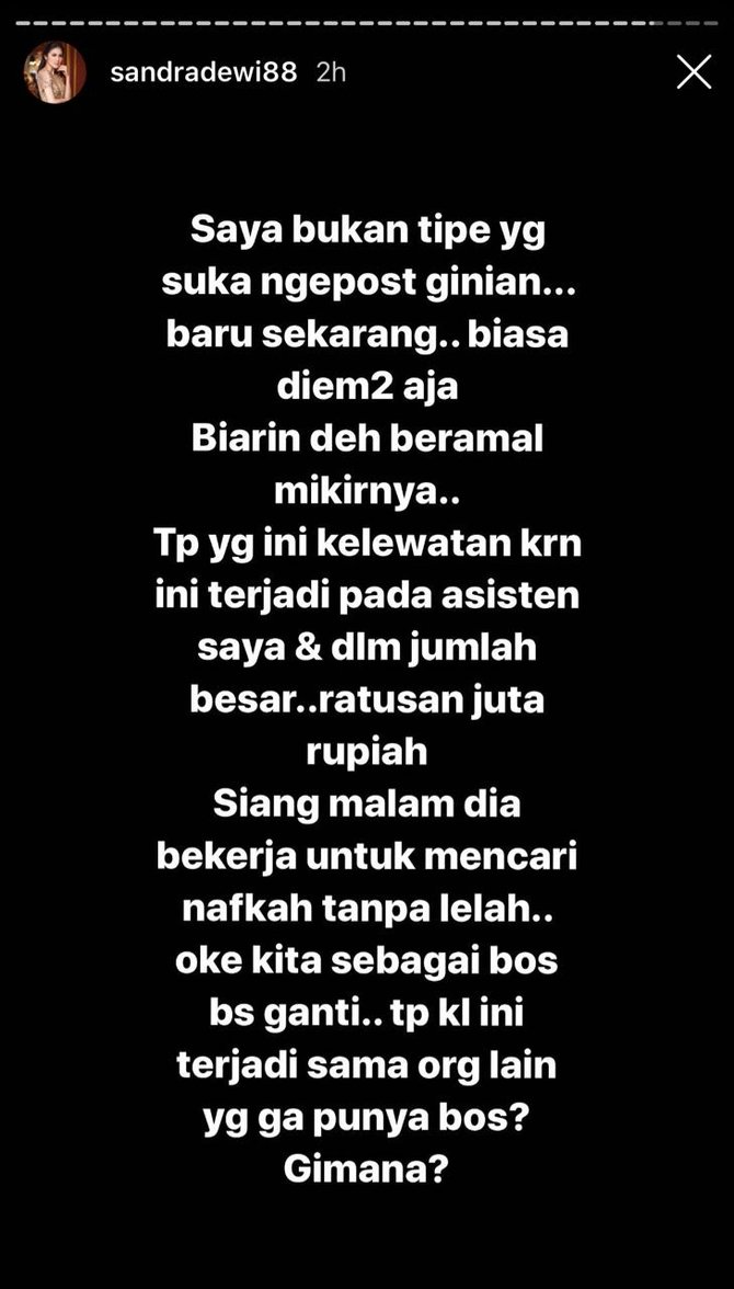 Asisten Sandra Dewi kena tipu oknum ojek online, rugi ratusan juta