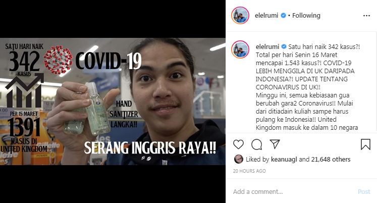 El Rumi ceritakan kondisi kasus Corona di Inggris