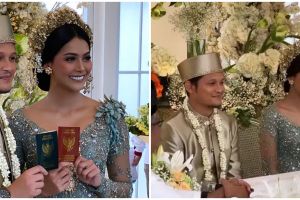 10 Potret akad nikah Syamsir Alam & Bunga di tengah wabah Corona