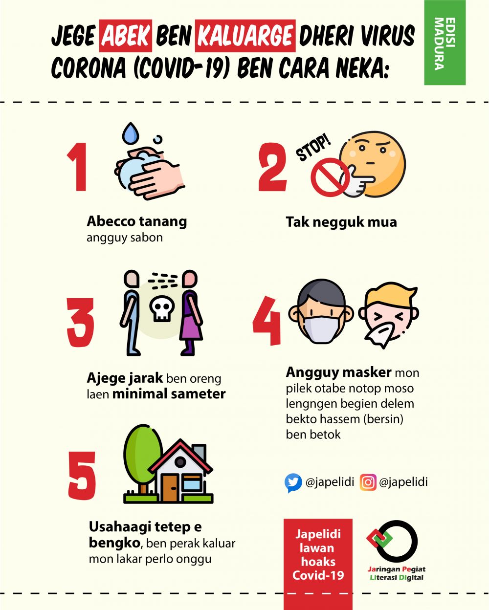 10 Poster imbauan waspada Corona pakai bahasa daerah, unik