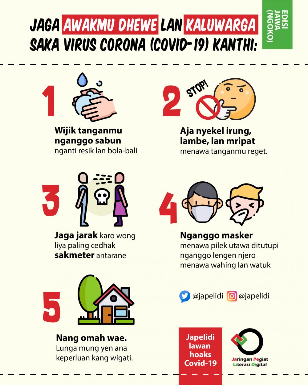 10 Poster  imbauan waspada Corona pakai bahasa  daerah unik