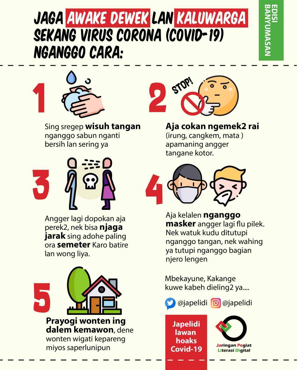 10 Poster Imbauan Waspada Corona Pakai Bahasa Daerah