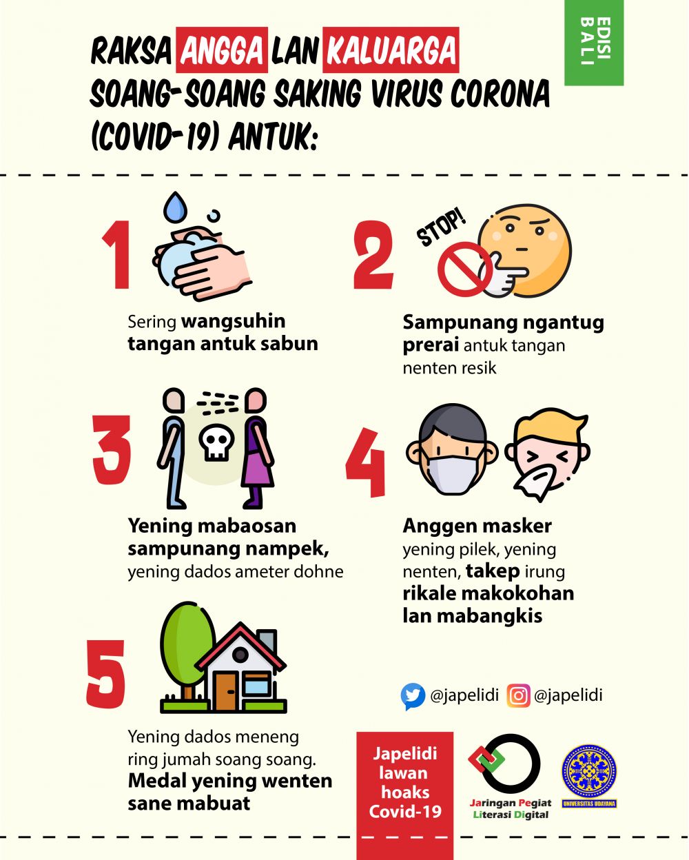 10 Poster Imbauan Waspada Corona Pakai Bahasa Daerah