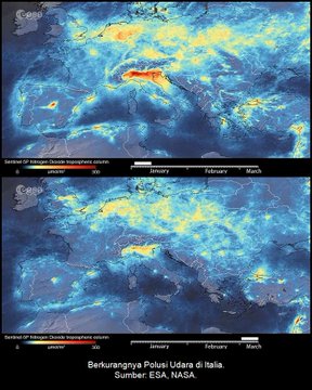 5 Foto satelit negara sebelum dan sesudah ada wabah Corona