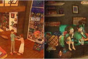 7 Ilustrasi romantis ini bikin happy walau #dirumahaja