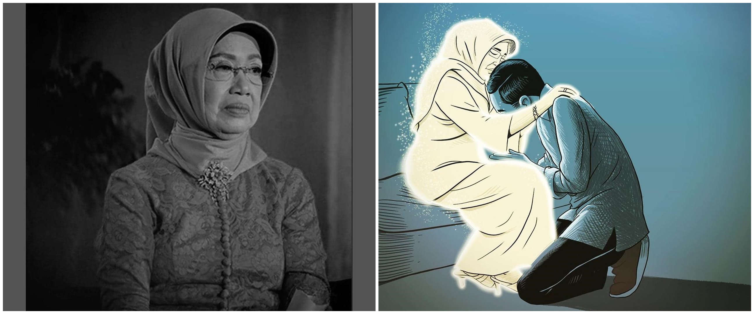 Viral gambar ibunda Jokowi bersinar putih terang, penuh makna