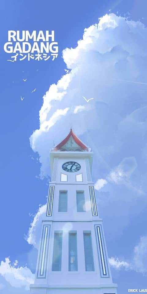 13 Foto ikon kota di Indonesia diedit mirip animasi Jepang ini keren