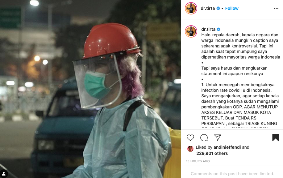 5 Aksi Dokter Tirta turun tangan lawan Corona, bikin salut