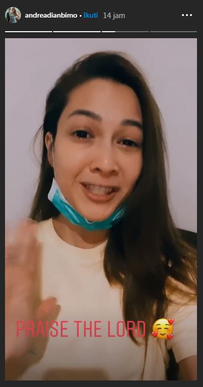Dinyatakan negatif corona, ini reaksi bahagia Andrea Dian