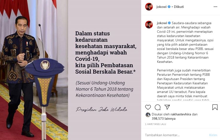 Indonesia tetapkan PSBB tangani corona, ini ketentuan & tata caranya