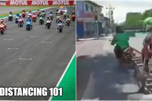 10 Aksi lucu pengendara saat social distancing, bikin tepuk jidat