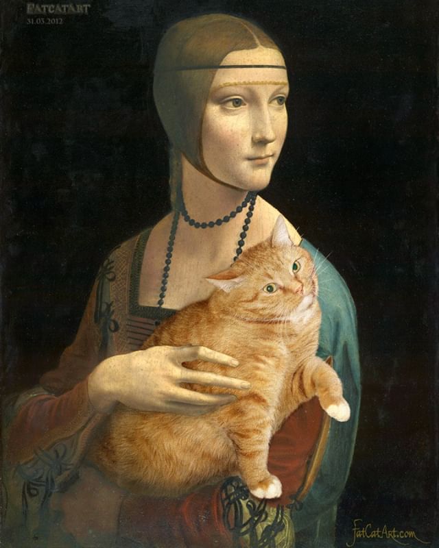 10 Foto lukisan ikonik diedit gambar kucing, ngeselin tapi kocak