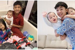 10 Momen Betrand Peto momong Thalia & Thania, bukti kakak idaman