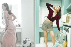 7 Gaya Shandy Aulia saat di rumah saja, nyuci piring pakai high heels