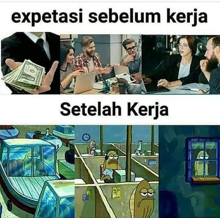 8 Meme ekspektasi sebelum & sesudah kerja, bikin ketawa kesel
