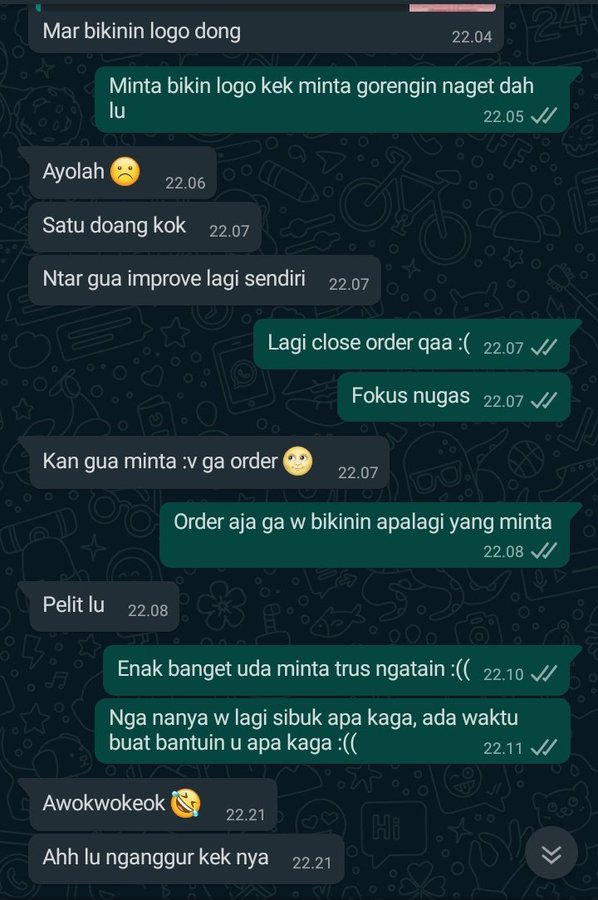 10 Chat desain 'minta harga teman' ini endingnya ngeselin