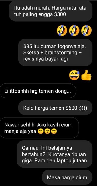 10 Chat desain 'minta harga teman' ini endingnya ngeselin