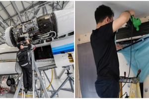 Gara-gara corona, teknisi pesawat ini rela jadi tukang AC