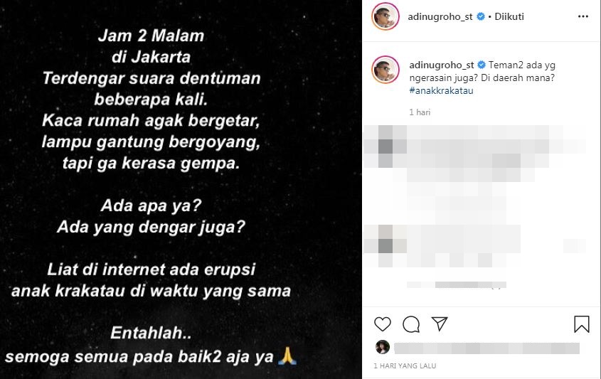 Bikin kaget, ini cerita 4 seleb saat mendengar dentuman misterius