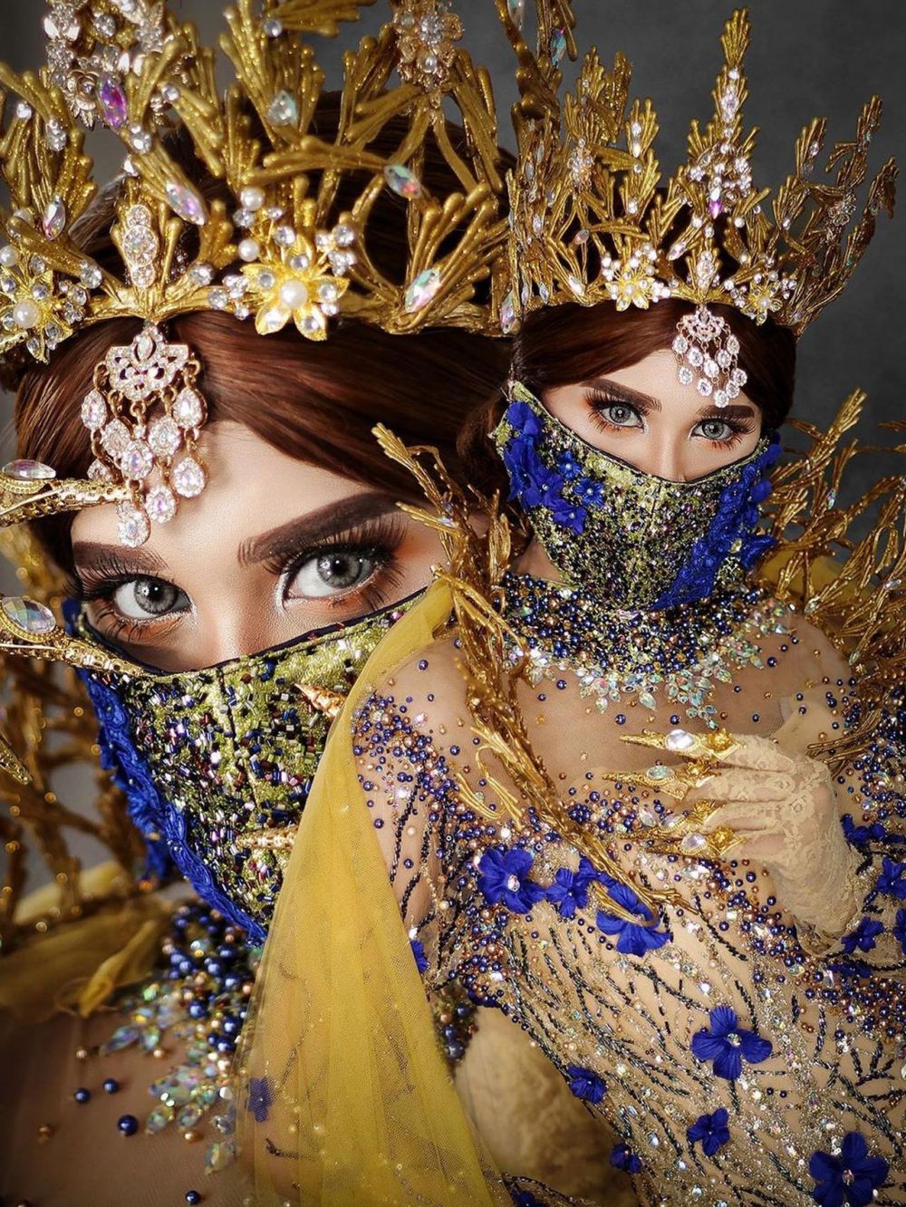 8 Inspirasi gaya pengantin  pakai masker di tengah corona