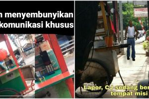 10 Meme penyamaran pedagang keliling ini bikin susah nahan tawa