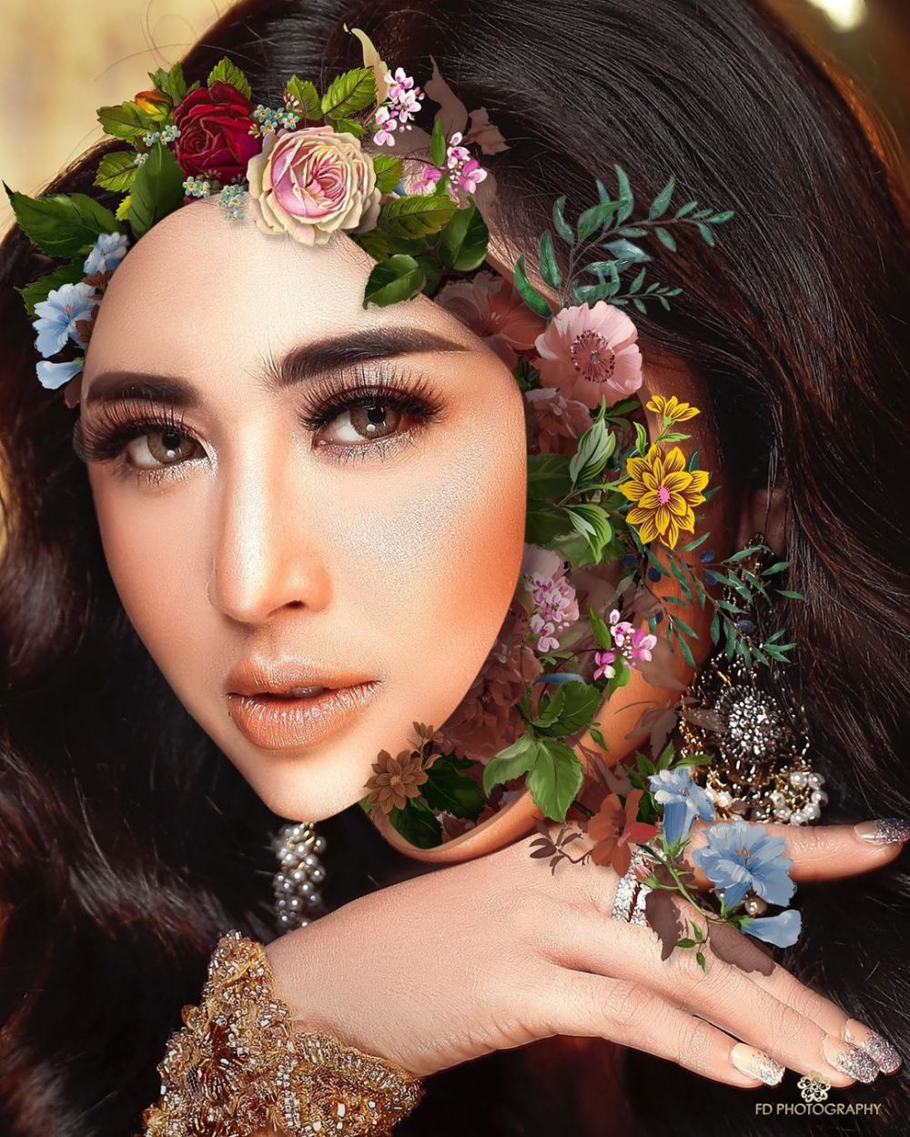 Gaya 7 seleb pemotretan tema 'A Face of Flower', bikin terpukau
