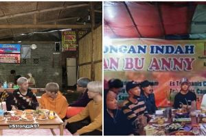 10 Foto editan BTS saat nongkrong di warung ini bikin senyum kecut