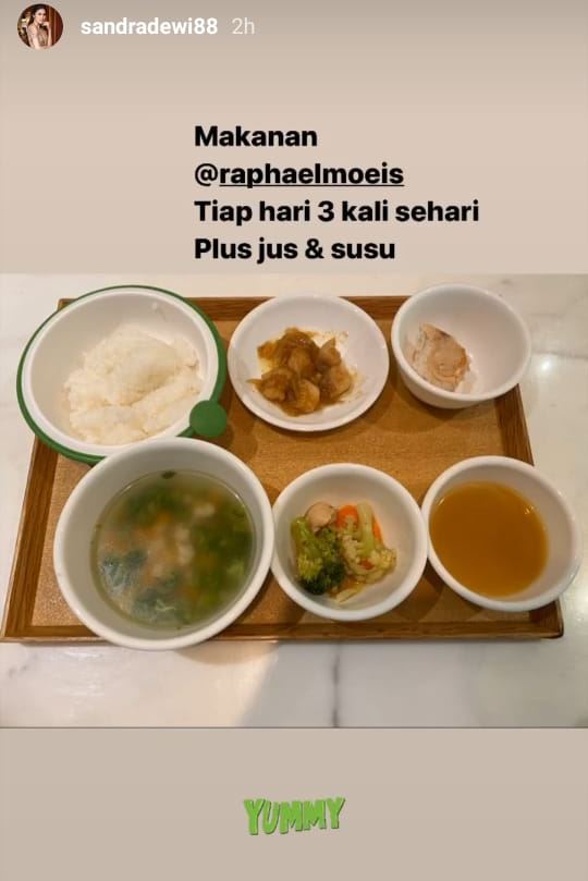 Sandra Dewi unggah makanan Raphael Moeis, menunya jadi sorotan