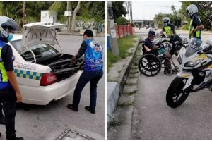 Bikin haru, polisi antar pulang kakek berkursi roda di pinggir jalan