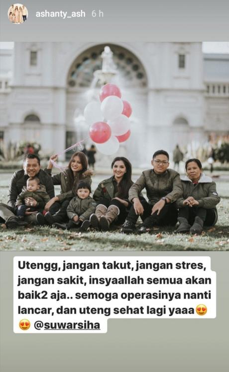 Pengasuh Arsy sakit tumor rahim, Ashanty sedih dan minta doa