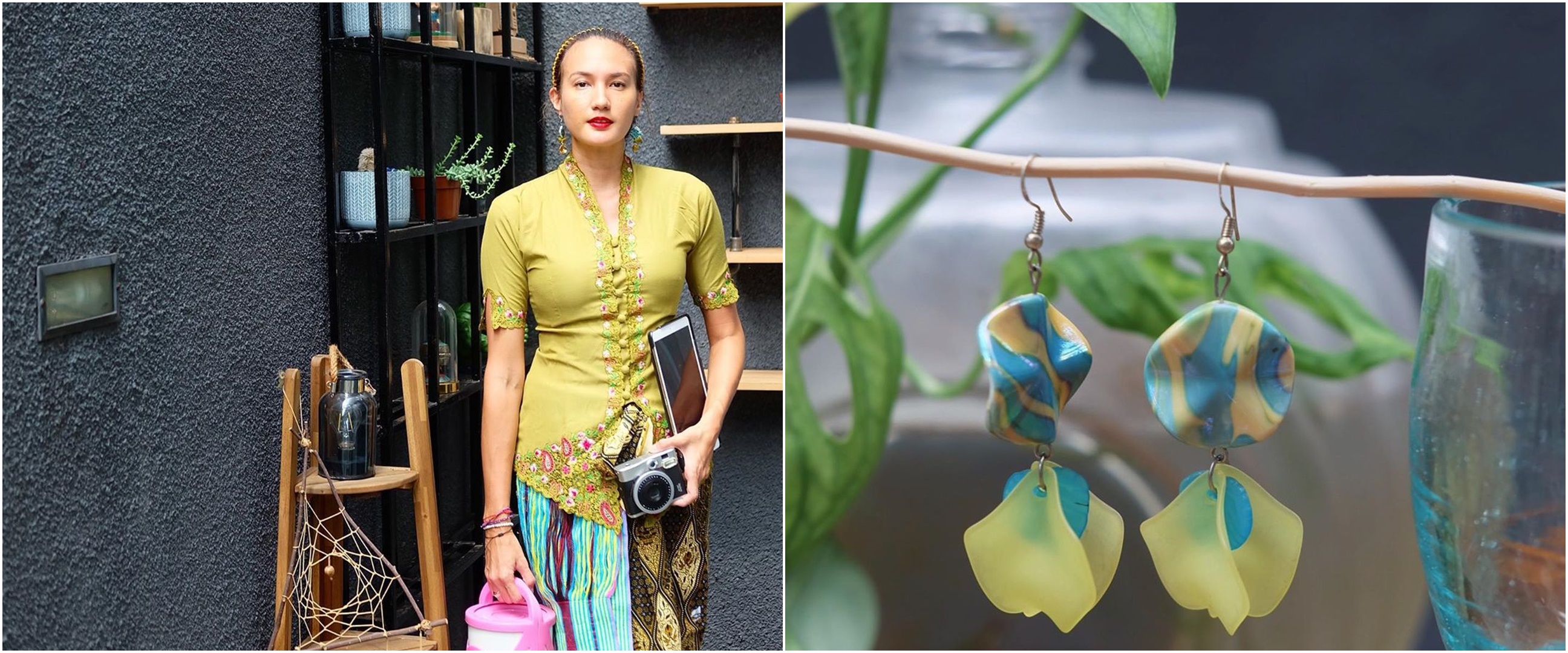 Nadine Chandrawinata lelang kebaya dan anting di Hari Kartini