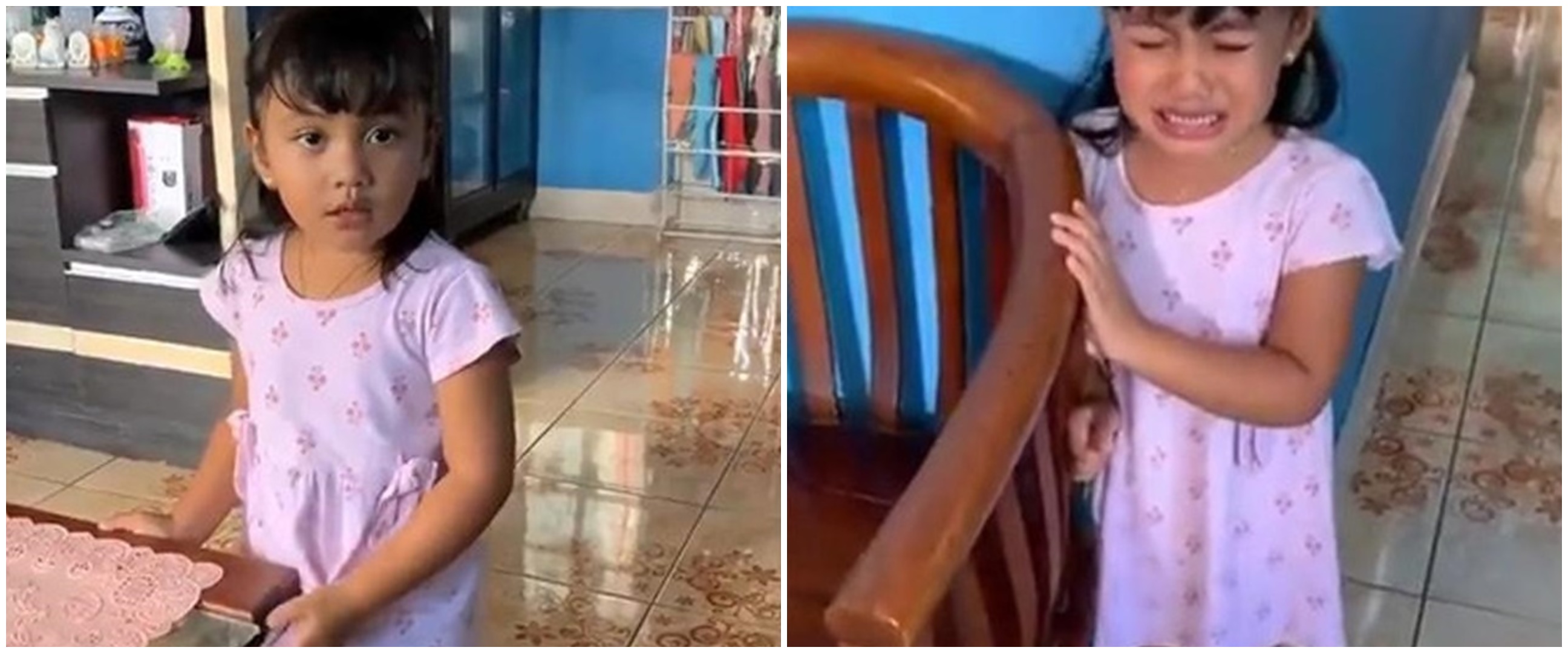 Viral, seorang bocah nangis dan ketakutan saat diberi uang