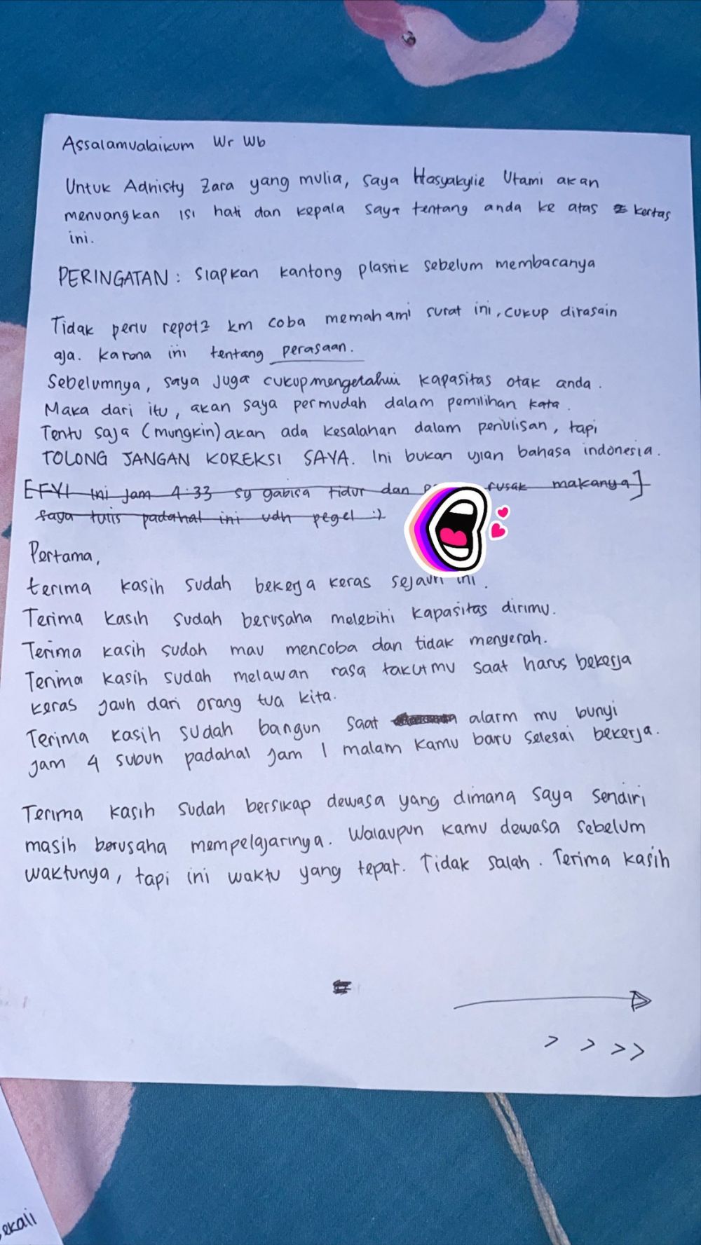 Unggahan isi surat kakak Adhisty Zara curi perhatian warganet