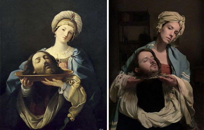 Aksi peragakan 15 pose di lukisan terkenal ini bikin geleng kepala