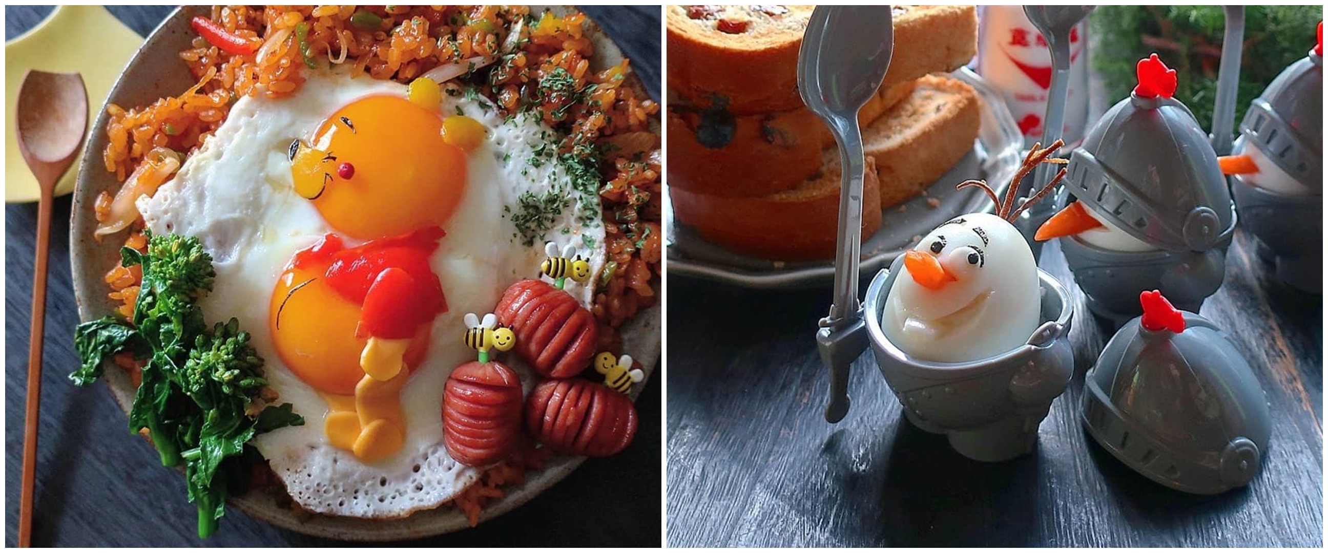 10 Potret kreasi telur berbentuk tokoh kartun, nggak tega makan