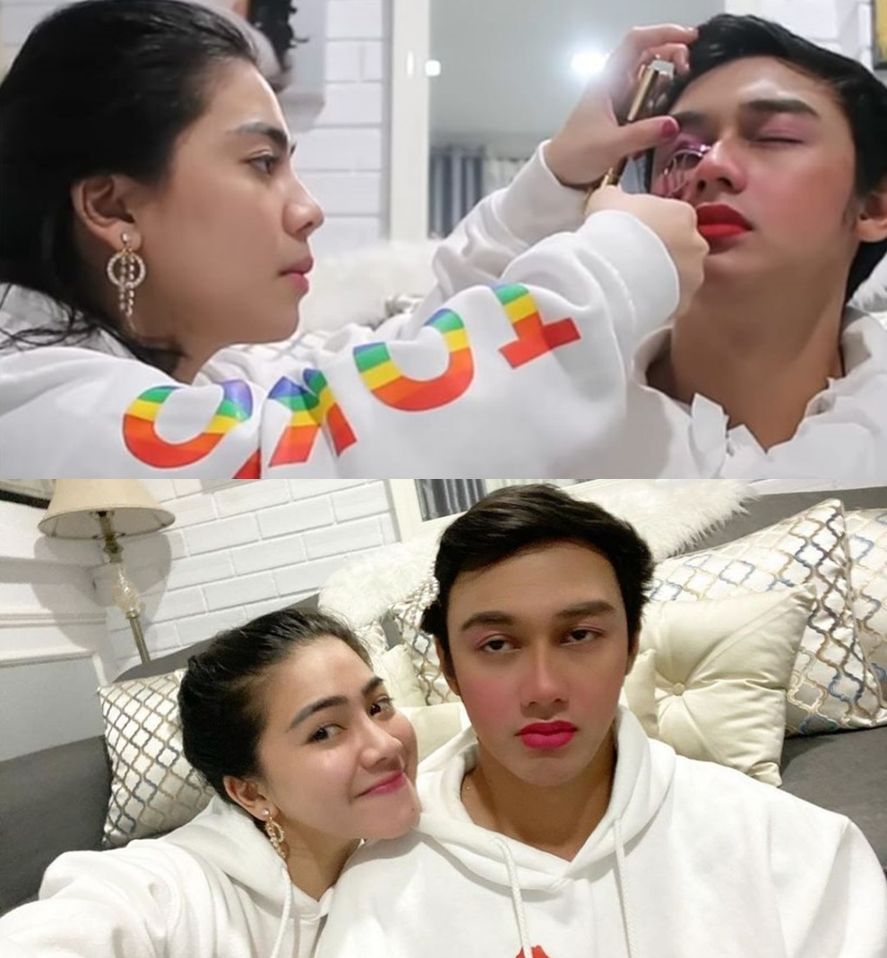 Momen lucu 4 seleb ganteng didandani pasangannya, pasrah banget