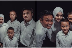 8 Gaya pemotretan keluarga Sule, simpel dengan tema monokrom